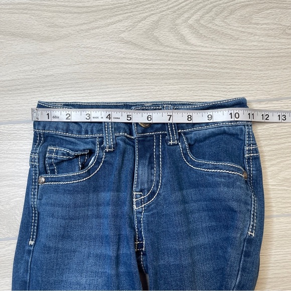 Rockin C Pink Cross Embroidered Pocket Western Bootcut Blue Jeans Girl’s Size 8 - Picture 10 of 13